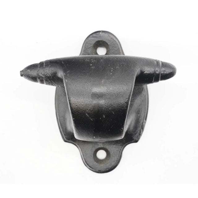 Metal Late 20th Century Cast Iron Black Enameled Freight Door Pull For Sale - Image 7 of 7