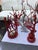 Red Set of 4, Vintage Faux Coral Candle Holder Decor Bundle in Red and Silver For Sale - Image 8 of 11