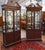 Pair Of Karges Mahogany Chinese Chippendale Beveled Crystal Glass Cabinets Dimensions : 92.5" Tall X 40.5" Wide X 18" Deep...