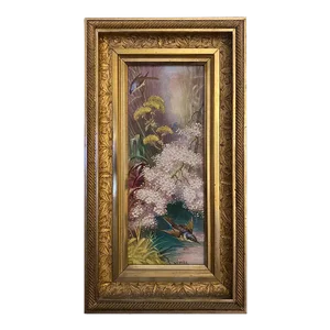 19th Century French Hand Painted Framed Porcelain Tile