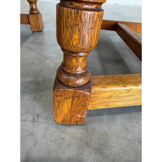 Pair of Dutch Colonial Style Vintage Oak Barrel Back Chairs For Sale - Image 12 of 12