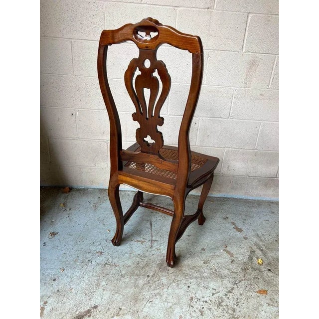 Mid 20th Century Pair of Vintage French Provincial Style Cane Seat Side Chairs For Sale - Image 4 of 10