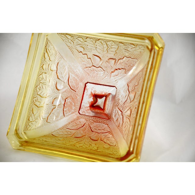 Glass Golden Autumn Acorn Pedestal Box For Sale - Image 7 of 8