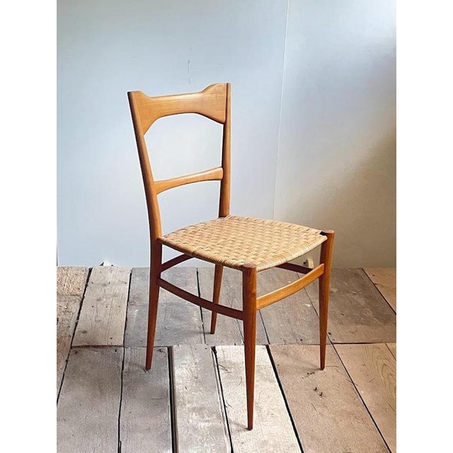 Contemporary Mid-Century Modern Woven-Seat Dining Chairs by G.B. Marangoni, Italy, 1950s, Set of 2 For Sale - Image 3 of 12