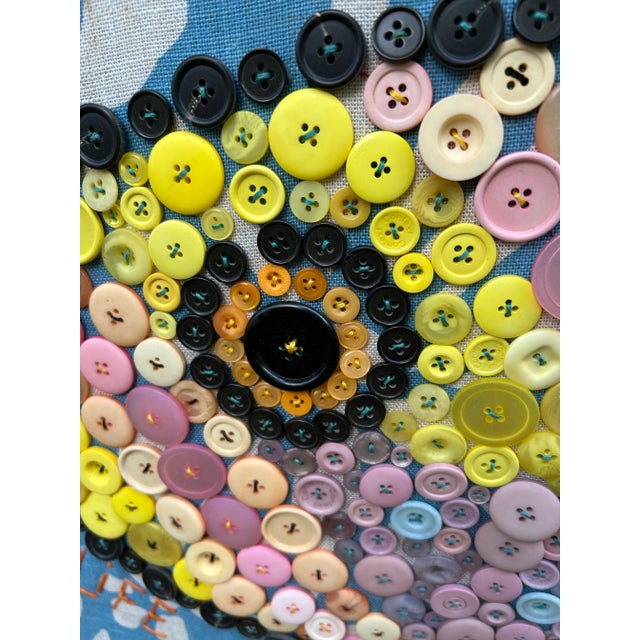 Mary Teeter Maine Self Taught Artist Button Art of Fish For Sale - Image 4 of 10