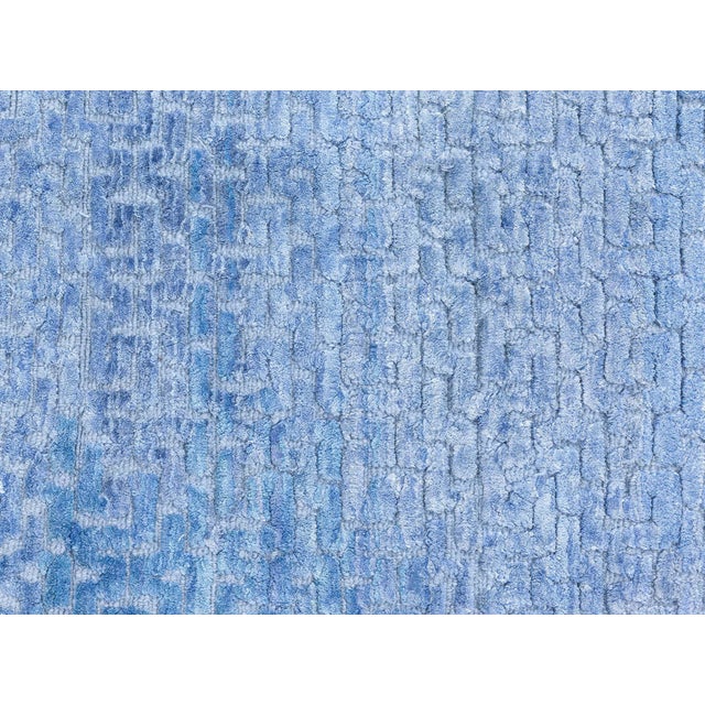 Early 21st Century Contemporary Fragment Blue Silk Rug by Doris Leslie Blau For Sale - Image 5 of 7