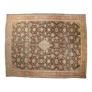 Vintage Distressed Mahal Carpet - 10'8" x 13'10" For Sale