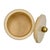 Worlds Away Matthew Izzo Home Emma Round Ivory Faux Leather Container With Lid and Brass Ball Handle For Sale - Image 4 of 7