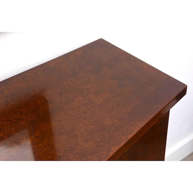 Burlwood Console & Mirror Set 1940s For Sale - Image 12 of 13