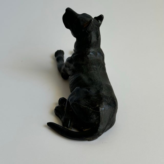Metal Vintage Great Dane Statue Bronze Tone Metal Cast Iron Dog Figurine For Sale - Image 7 of 10