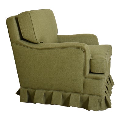 Green Fabric Fringe Lounge Chair, 1960s For Sale