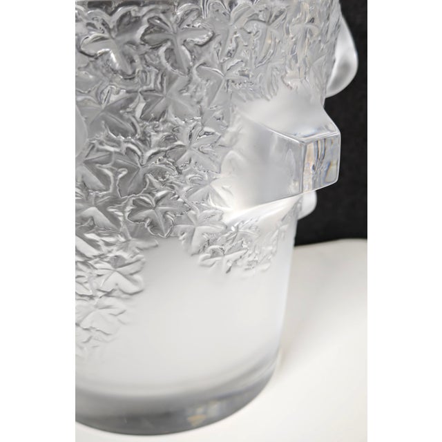 1950s Ganimede Ice Bucket in Satin Crystal by René Lalique for Lalique, Paris, 1950 For Sale - Image 5 of 16
