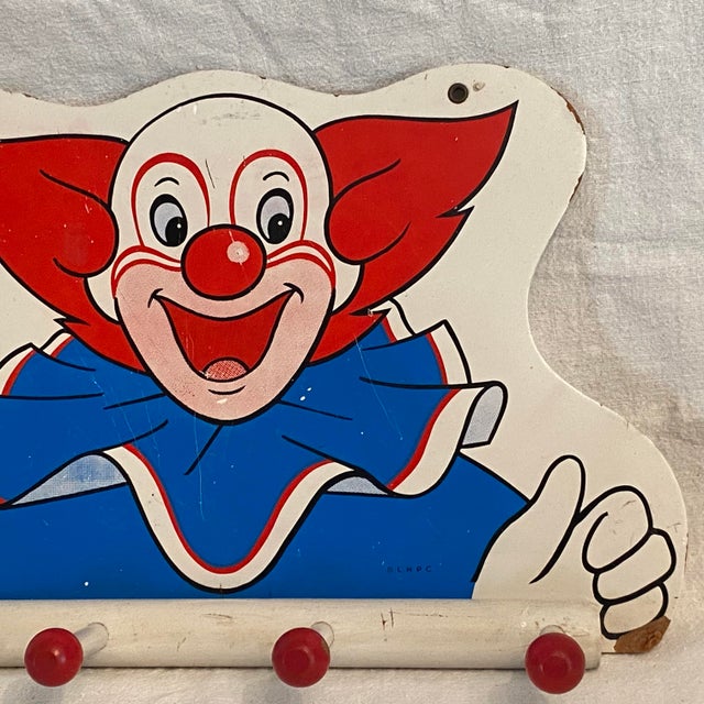 Mid-Century Modern Bozo the Clown Child’s Coat Rack 1960s Copyright Larry Harmon Picture Corp. For Sale - Image 3 of 17