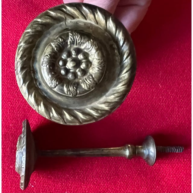 Antique Early 19th Century American Federal Neoclassical Brass Mirror Supports or Drapery Curtain Tie Backs 1810 - 1820 - A Pair For Sale In New York - Image 6 of 15