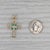 0.27ctw Emerald Diamond Cluster Open Cross Pendant 14k Yellow Gold For Sale - Image 4 of 5
