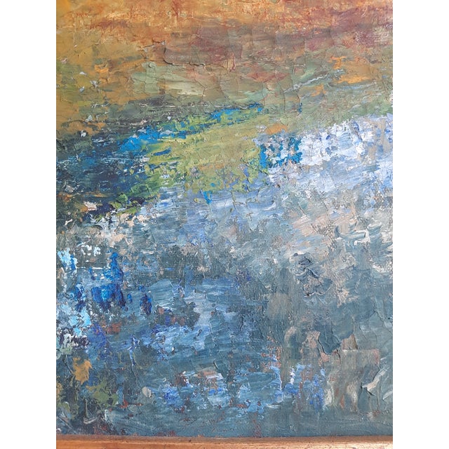 Metal Vintage Bluebonnet Texas Painting Signed For Sale - Image 7 of 8