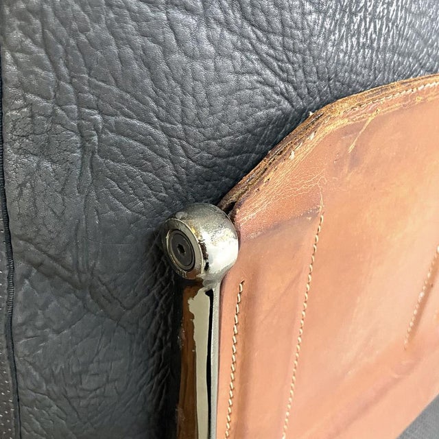 Italian Modern Black Leather Diesis Sofa attributed to Antonio Citterio and Paolo Nava for B&B Italia, 1980s For Sale - Image 16 of 18