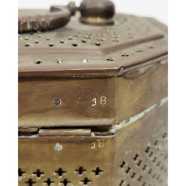 Bronze Large Antique Reticulated Bronze Cricket Mughal Jali Jewelry Box For Sale - Image 8 of 10