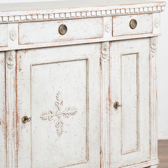 19th Century Swedish Gustavian Gray Painted Buffet Sideboard For Sale - Image 12 of 16