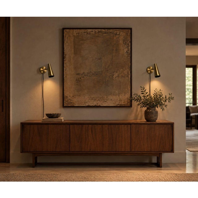 Markslöjd, Swedish Contemporary, Wall Lights, Brass, Sweden, 21st c. A sleek pair of contemporary "Peak" model wall lights...