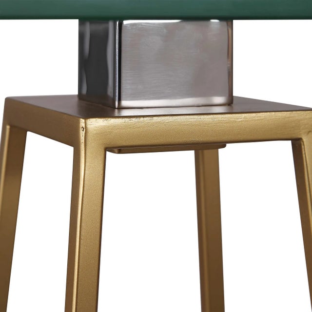 2010s Modern Style Glass and Marble Drink Table For Sale - Image 5 of 6