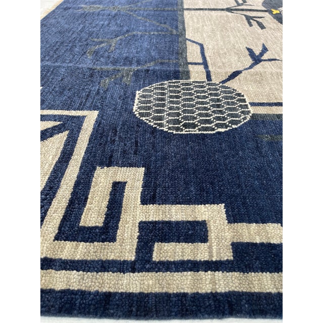 Abstract Hampton Khotan Rug, Light Blue , 12 X 18 For Sale - Image 3 of 3