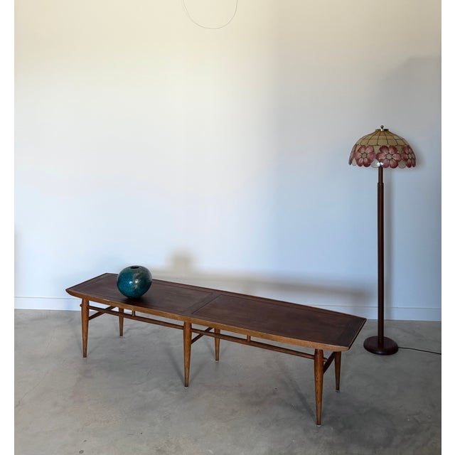 Lane Copenhagen Line 72" Walnut Ash Surfboard Coffee Cocktail Table For Sale - Image 12 of 16