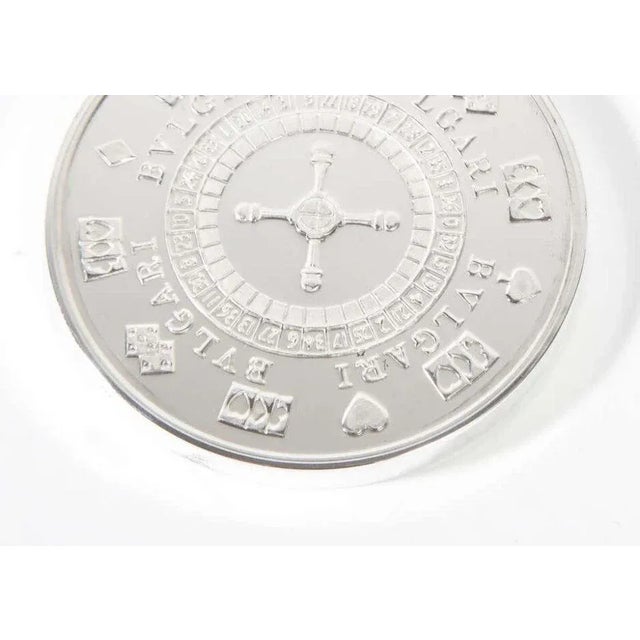Early 20th Century Vintage Bvlgari Sterling Silver Oversized "Vegas" Casino Paper Weight Coin For Sale - Image 5 of 12