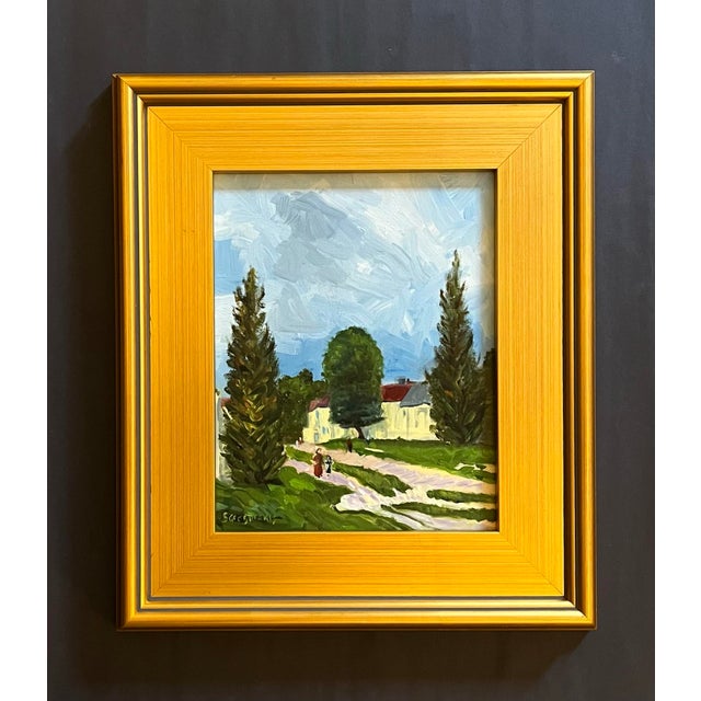 French Country French Village Landscape by Satori Gregorakis For Sale - Image 3 of 3