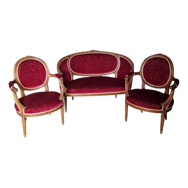 Set of Basket Bench and Armchairs, 1950s, Set of 3 For Sale