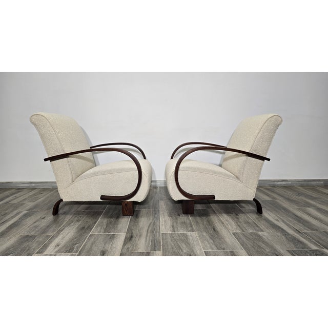 Set of Art Deco Lounge Chairs by Jindřich Halabala, 1950s For Sale - Image 4 of 11