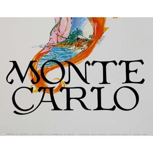 Mid-Century Modern Original Monte Carlo Formula 1 Poster by Steve Carpenter, 1969 For Sale - Image 3 of 4