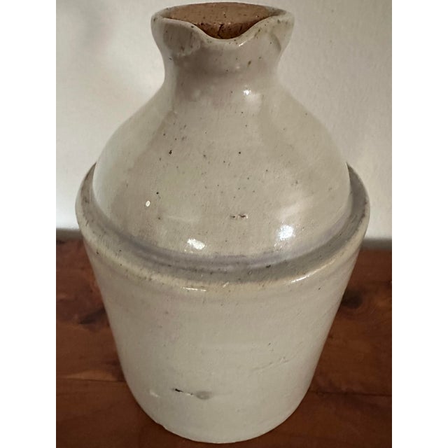 Antique Late 19th Century Sand Colored American Stoneware Jug For Sale - Image 10 of 12
