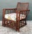 Mid-Century Modern Vintage Stick Rattan Lounge Chair in Vintage Schumacher Paisley For Sale - Image 3 of 12