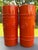 Mid-Century Modern 1960s MCM Art Deco Ceramic Vases Abstract Orange Made in Italy - Pair For Sale - Image 3 of 9