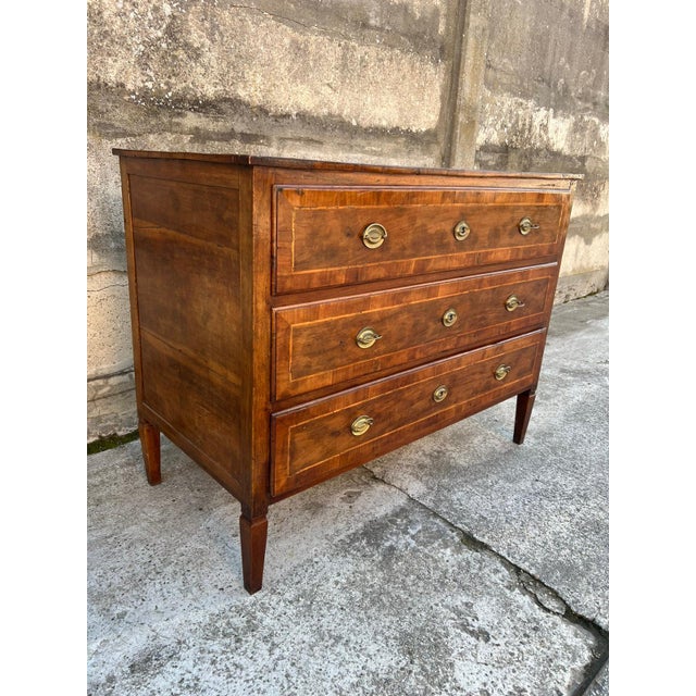Louis XVI Chest of Drawers in Inlaid Walnut, 1800s For Sale - Image 12 of 14