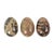 A lovely set of three large eggs made of solid marble or natural stone, dating from around the second half of the 20th...