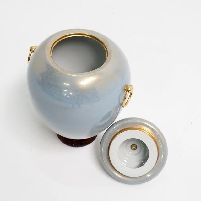 Metal Italian Vase in Porcelain by Mangani, 1858 For Sale - Image 7 of 11