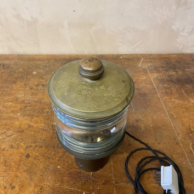 Vintage Brass Maritime Lantern Boat Lamp For Sale - Image 3 of 8