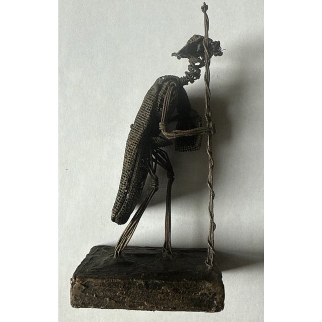Vintage John Flavius/ Alfred Weekes Wire Craft Sculpture ” Barbados Folk Art- 7" For Sale - Image 10 of 10