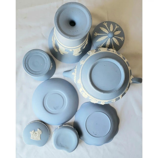 Vintage Wedgwood Lavendar Jasperware Vase Tea & Decor Set - 6 Pieces For Sale - Image 10 of 15