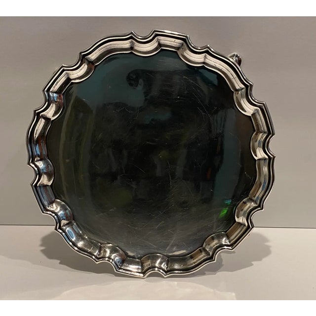 Freeman and Son Chippendale Silverplate Salver For Sale - Image 6 of 6