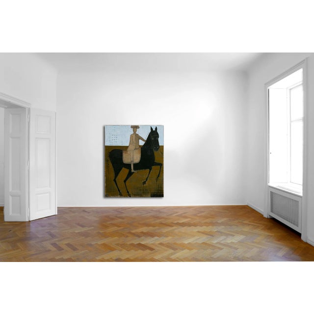 Contemporary Large Contemporary Equestrian Oil Painting. Horse Painting 220 X 180 Cm (Goya) For Sale - Image 3 of 7