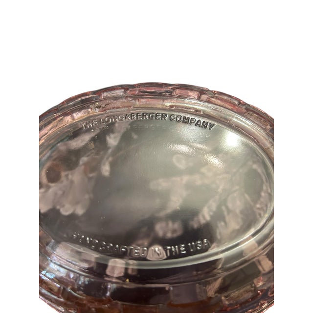 1980s Longaberger Pink Glass Hen on Nest, Manufactured by the l.e. Smith Glass Company For Sale - Image 4 of 6