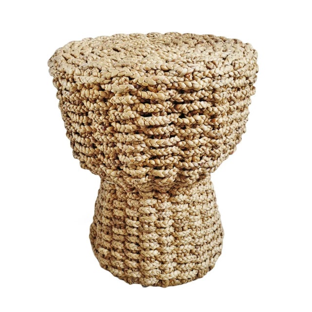 Tan Rattan Braided Rope Stool For Sale - Image 8 of 8