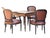 Coastal 1990s Ethan Allen Faux Bamboo Game Table & Four Armchairs For Sale - Image 3 of 9