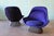 Early Warren Platner for Knoll International Bronze Easy chairs In original purple and dark blue Cato fabric. these chairs...