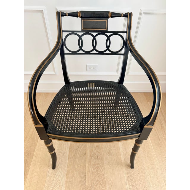 An exceptional and rare uniform set of eight (8) "Governor Alston" Regency-style armchairs from the Baker Historic...