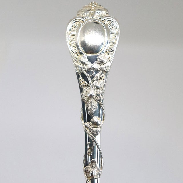 Metal French Odiot Demidoff .950 Sterling Silver Dessert Spoon For Sale - Image 7 of 8
