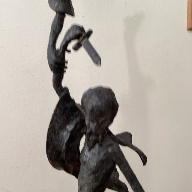 Metal Mid Century Tall Brutalist Welded Steel Sculpture Unsigned For Sale - Image 7 of 12